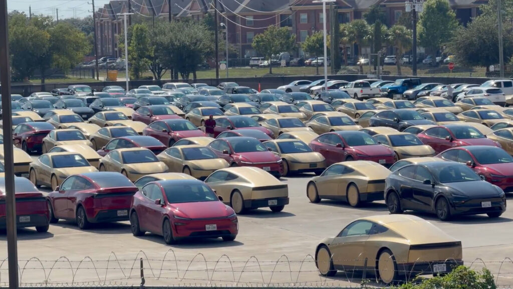 Large number of Tesla Cybercab robotaxis spotted in Houston, hinting at a launch soon